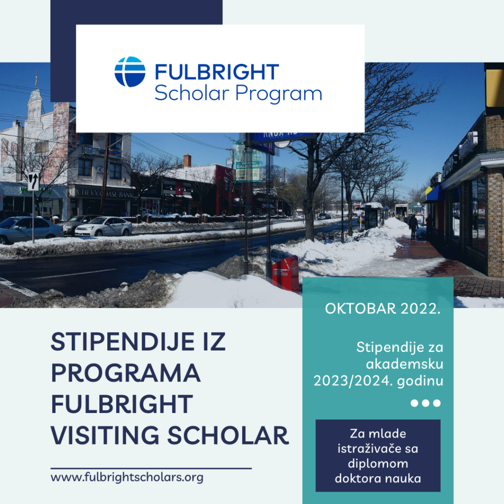 Stipendije iz programa Fulbright Visiting Scholar za 2023/24.