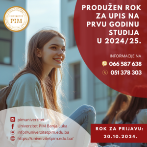 Read more about the article PRODUŽEN ROK ZA UPIS NA PRVU GODINU STUDIJA